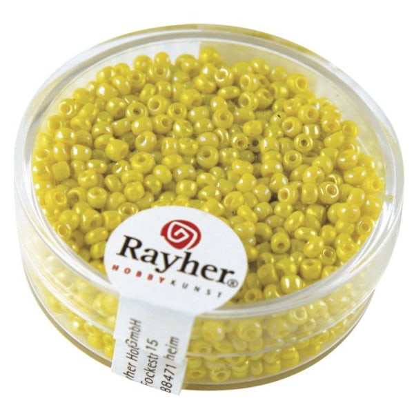 Perle rocaille 2 mm ogenom glänsande gul 17 g Gul