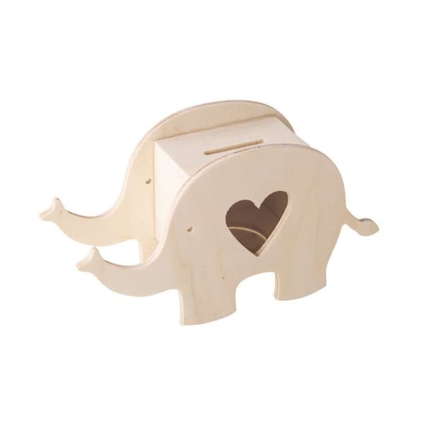 Spargris i elefant trä att anpassa beige