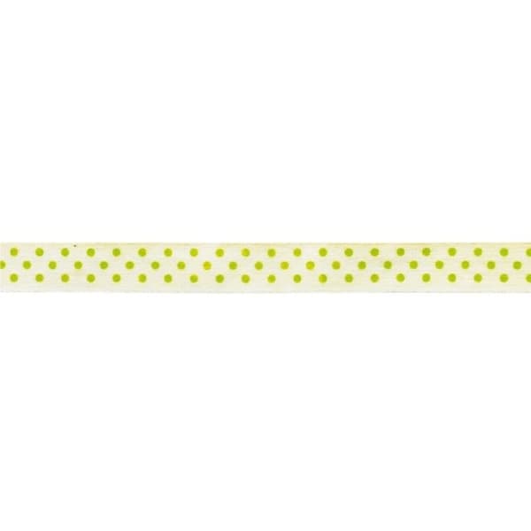 MégaCréa DIY - Grön prickig bomullsband 1,5 cm x 2 m Grön