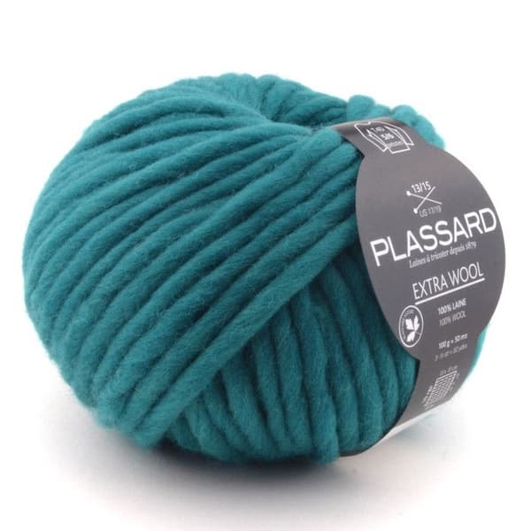 Plassard - Grosse laine mèche Extra Wool 357 Grön 100% Ull Grön