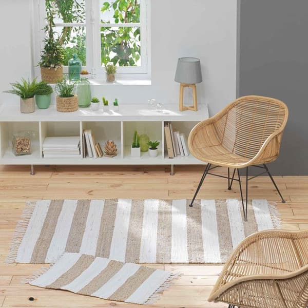 Rektangulär fransmatta - L 170 x 120 cm - Sagane Neutrala