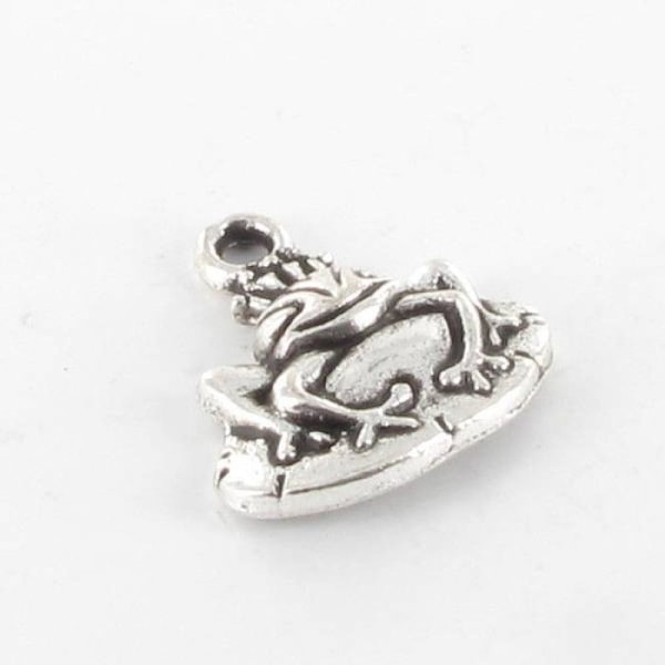 Metallisk berlocker Groda 17mm Silverfärgad (10 stycken) Silver