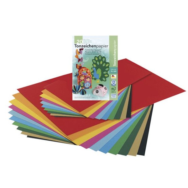 Ritpapper 10 färger 130 g/m² Block 20 ark A4