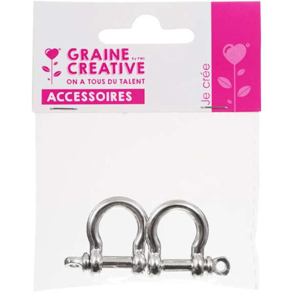 Silvriga metalldetaljer 3cm (idealisk för Paracord) x2 Silver