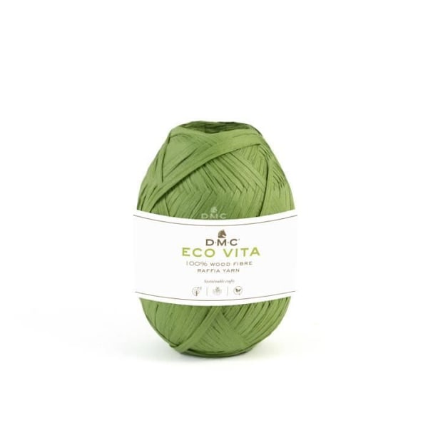 Raffia Eco Vita Raffia 50g Stickning Virkad Macramé Weaving Col. 08 grön