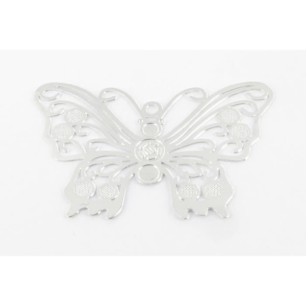 Filigranprint - MegaCrea - Fjäril - Silverfärgad - 39x27 mm - Antiallergisk Silver