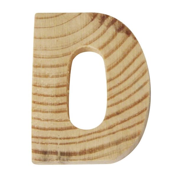 Träbokstäver, 5x1cm, "D"