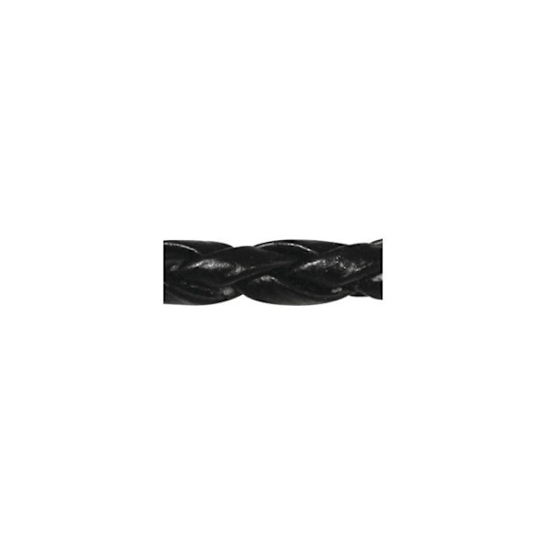 Flätad syntetläderrem. Idealiskt för Armband 3mm Svart 1,5m Svart