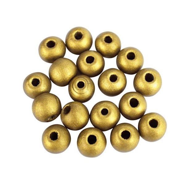 Guldpläterad träpärla 1,2 cm 170 stycken gyllene