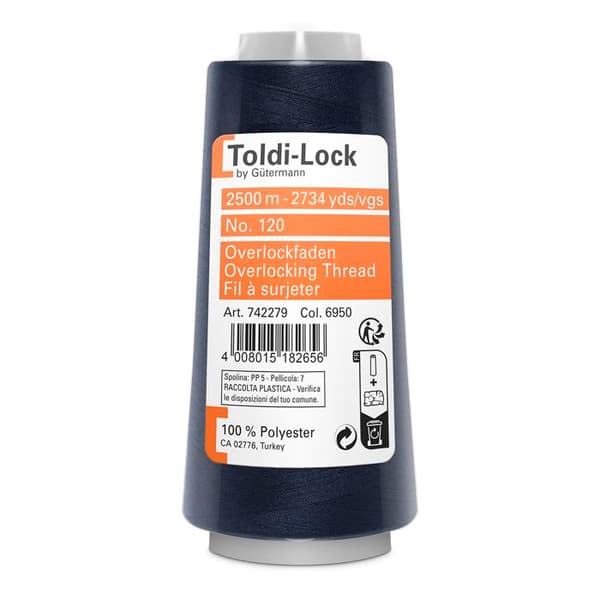 Fil cone Surelock Surjet - Surelock - Marinblå - 100% polyester - 2500 meter - Tysk kvalitet marinblå