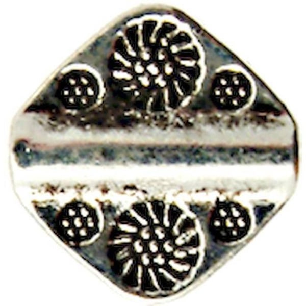 Silver metal square bead 12mm (bundle of 10) Silver