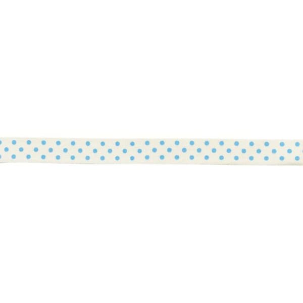 MégaCréa DIY - Blå prickig bomullsband 1,5 cm x 2 m Blå