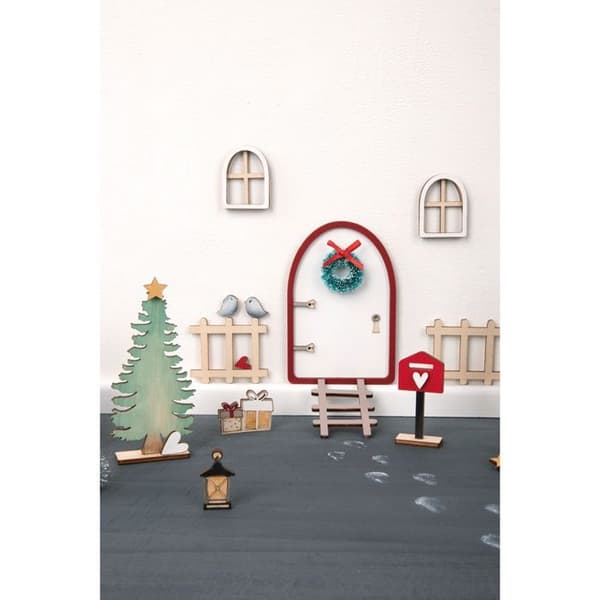 Mini julscen för att montera 26 stycken brun