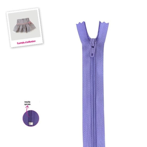 Dragkedja - Ospecificerad - N°2 - Polyester - 10 cm - Lila Lila
