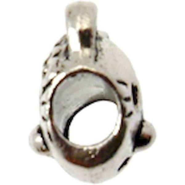 Perla metall stor hål 12 mm Katt Silver