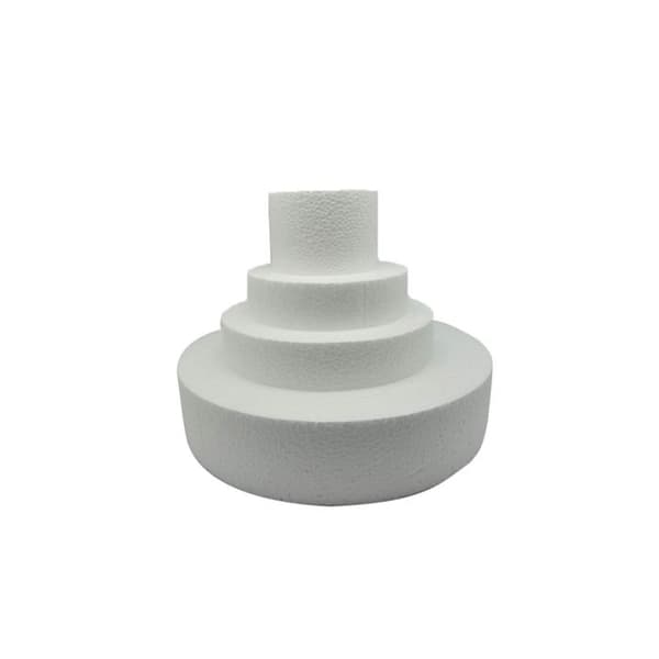 Polystyren - Tårta i polystyren Ø 30, 10 cm hög, 22 cm 4 p Vit