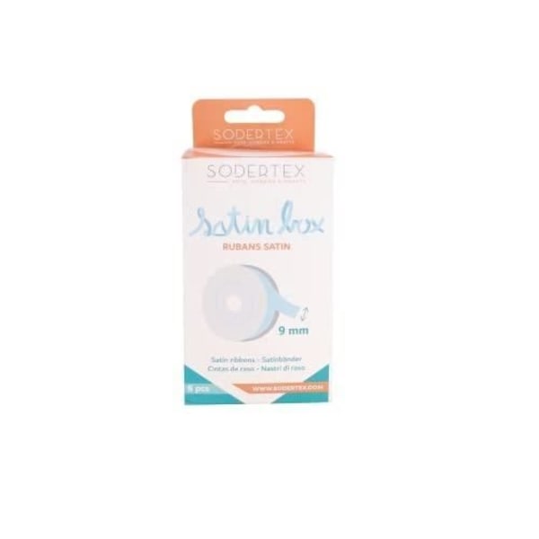 Satinband - SODERTEX - Set om 8 - Bredd 9mm - Längd 10m - Sortiment av färger Sortiment av 8 färger