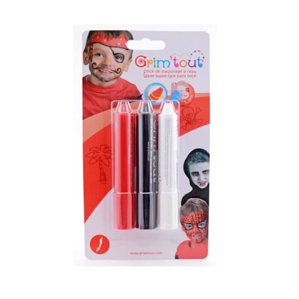 Paket med 3 Pirate Vampire Grim'Tout sminkpinnar - OZ INTERNATIONAL - För barn - Svart