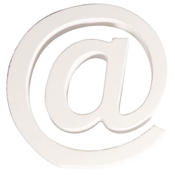 MDF-symbol @, vit, 11cm, tjocklek 2cm Vit