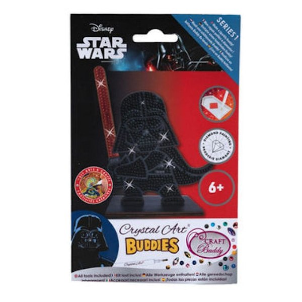Kit för att dekorera med diamanter - CRYSTAL ART - Darth Vader - Färgglada strass - Kreativ aktivitet - 6 år+ mörk Vador