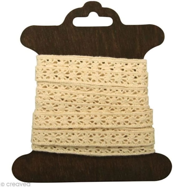 Galon spets - RAYHER - Lorena - Ekrott bomull - 1 cm x 3 m - Charm och femininitet ecru