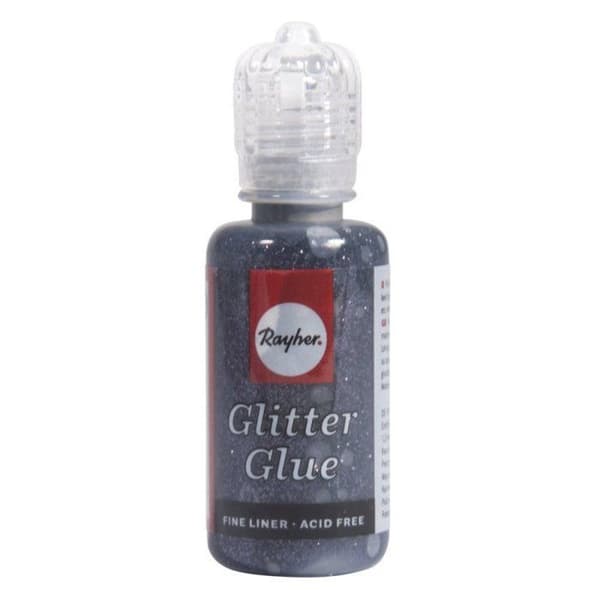 Metallic glittrande kork, flaska 20 ml, grå stål Stålgrå