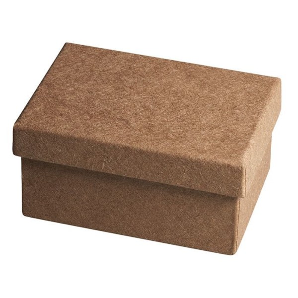 Rektangulär låda i pappersmaché 7 x 5 x 3,5 cm 4 stycken kraft brun