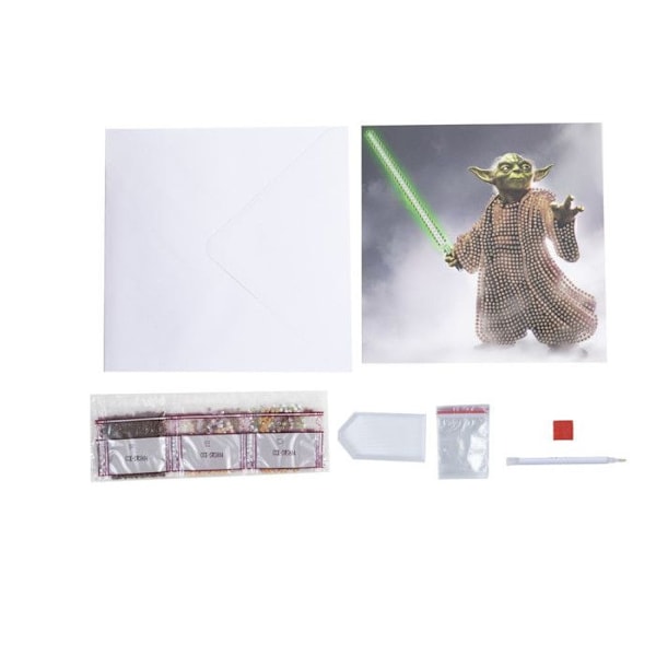 Kit Diamond Painting - Crystal Art - Yoda - 18 x 18 cm - Diamantbroderi - Original Skapelse