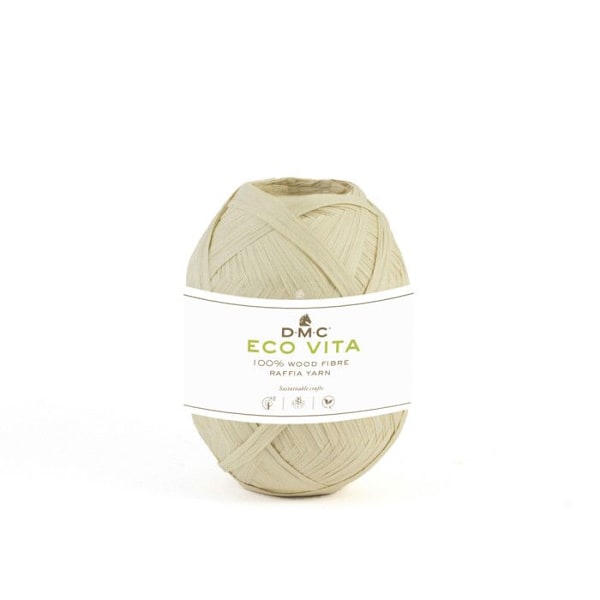 Raffia Eco Vita Raffia 50g Stickning Virkad Macramé Weaving Col. 032 beige