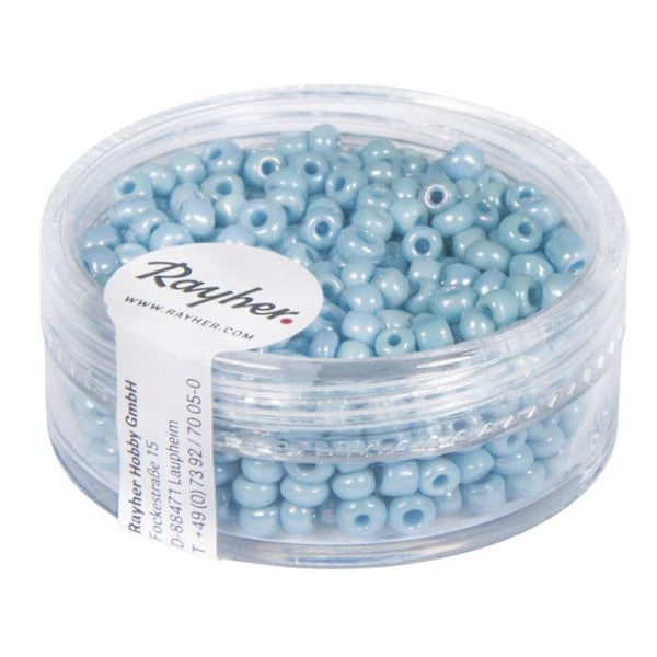 Perle rocaille 2,6 mm opak glänsande ljusblå 17 g Ljusblå, 10 färger tillgängliga