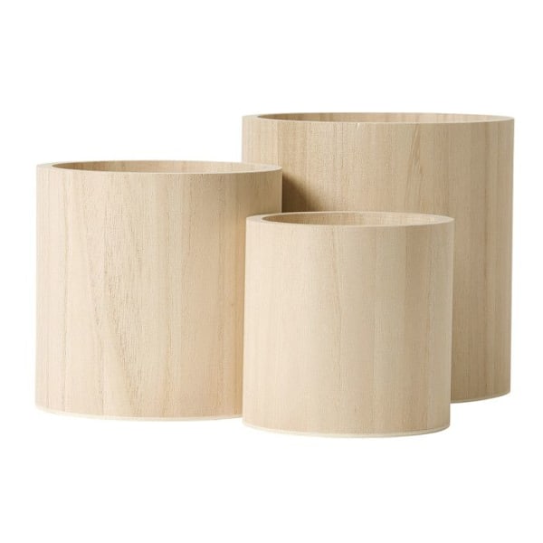 Krukskålar i trä 3 delar