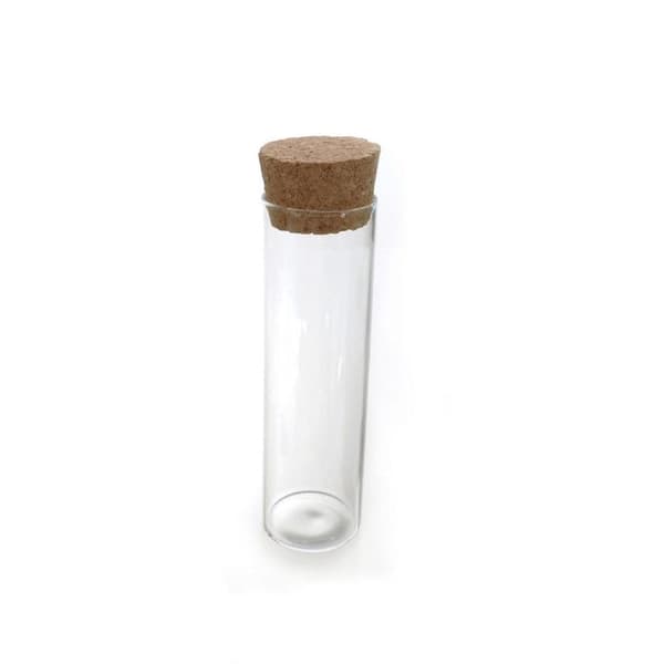 Glasrör - Kreativ seed - 10,5 cm - Korkpropp - Ofärgad Färglös