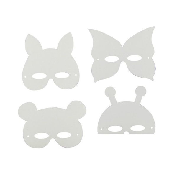 Masker barn djur kartong vit 17 x 22 cm x 12 stycken Vit