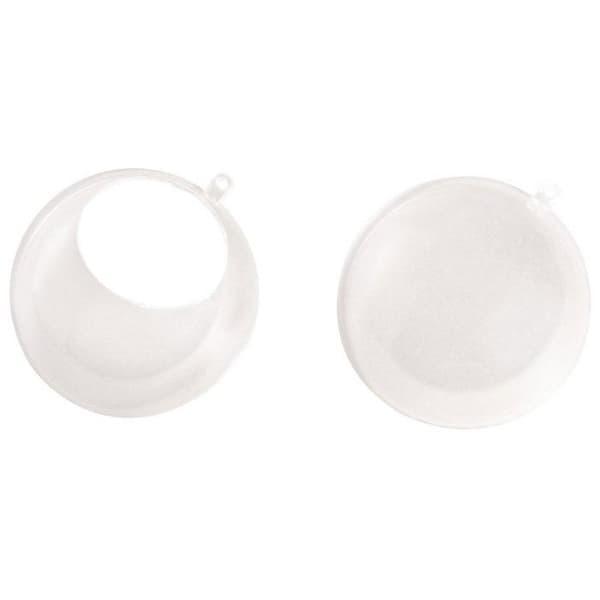 Plastboll, i 2 delar, 8cm med utskärning 4,5cm, kristall
