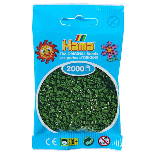 2 000 mini pärlor (små pärlor Ø2,5 mm) Skogsgrön skog grön