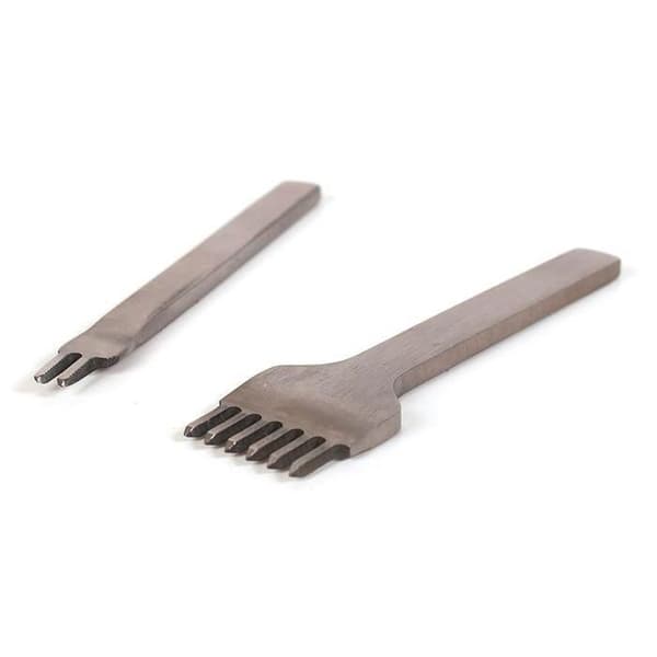2 perforatorer 2 och 6 tänder för läder och polymerlera Metallisk
