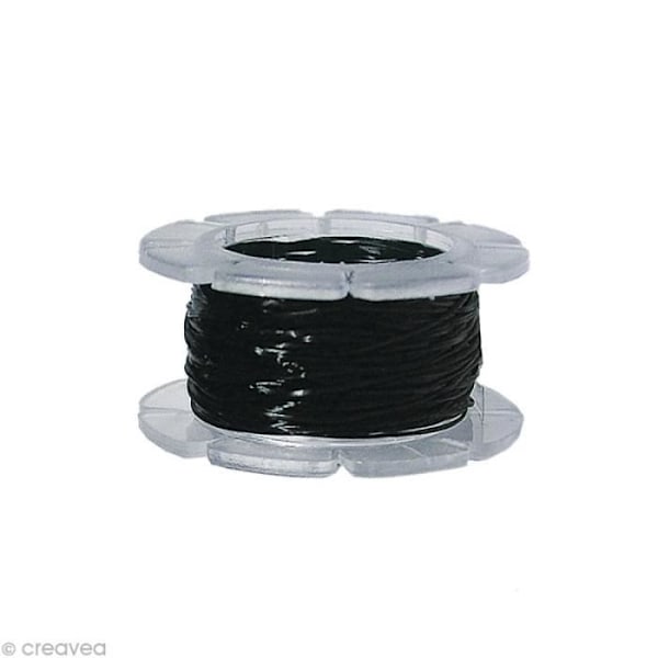 Elastisk tråd - Magic Stretch - 0,5 mm x 5 m - Gummibestruket - Brottsäker - Flexibel Svart