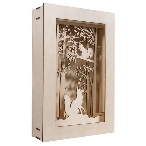 3D trä DIY ram Julskog 20 x 30 x 6,6 cm beige