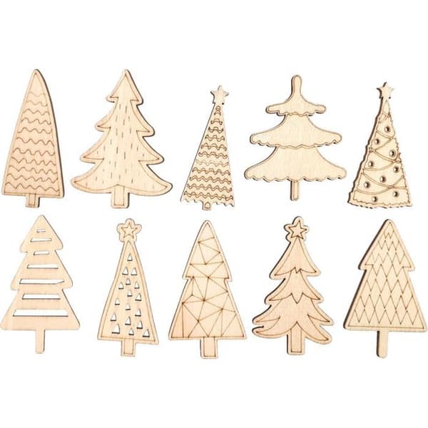 MégaCréa DIY - Utsmyckningar trägranar 4,5 till 5 cm 30 stycken