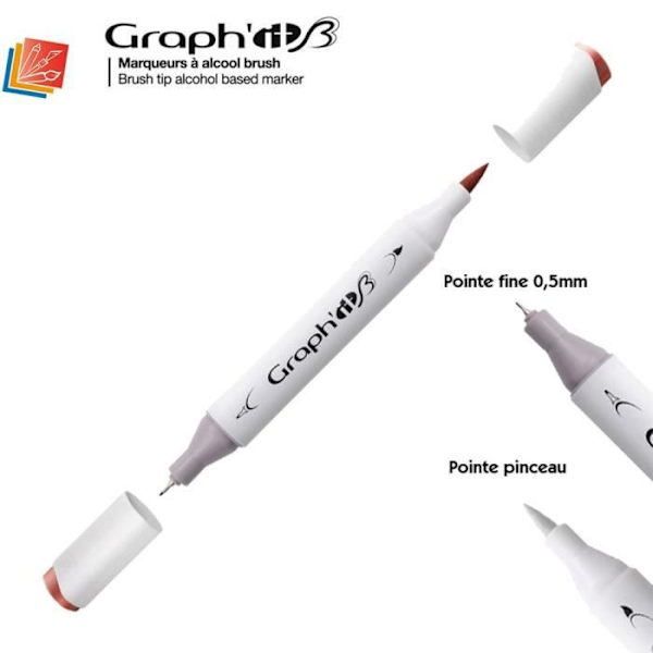 Graph'IT Brush Marker alkoholmarkör från Graph'IT - Graph'it färgkarta: 3060 - Basic Brown Basic Brun