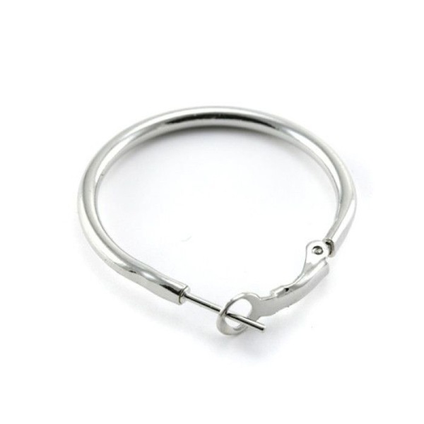 Örhängen hoops 32 mm Silver 4 stycken Silver