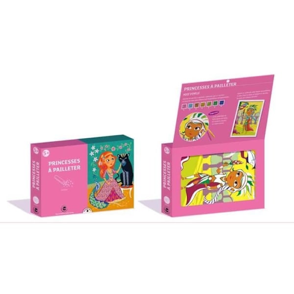 Glitterprinsesskit med 3 A4-tavlor plus tillbehör