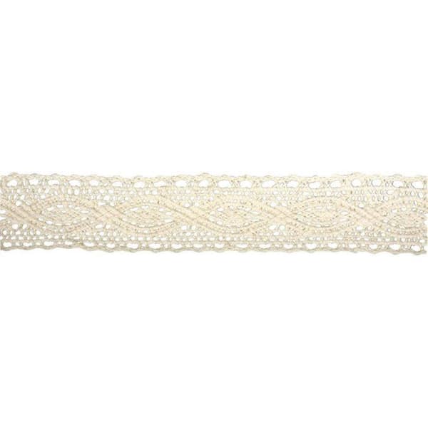 Kattrem i bomull Cassandra, 2,3cm, träkort 2,5m, beige beige