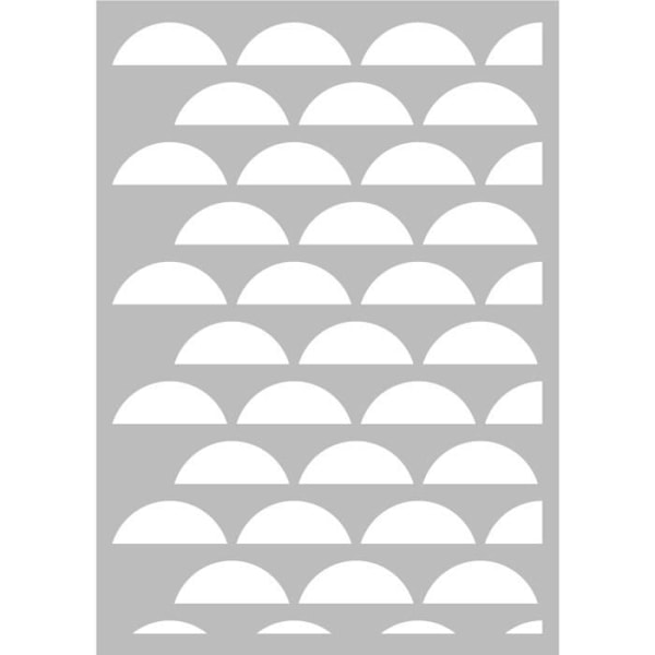 Geometrisk schablon - Skandinavisk stencil - Halvcirklar - 29,7 x 42 cm - Idealisk för alla ytor Grå