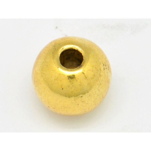 Rund metallpärla Ø 10 mm Guld gyllene
