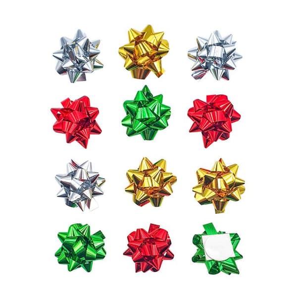 MégaCréa DIY - 3D-klistret noder 2,5 cm 12 stycken silver, guld, röd, grön