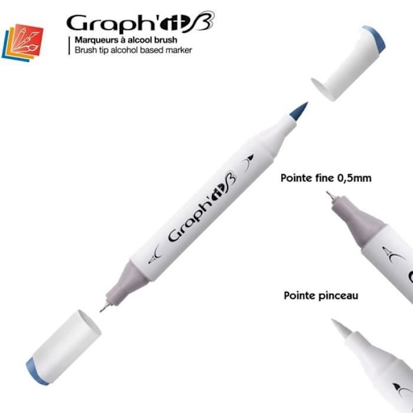 Alkoholmarkör &#34;Graph'It Brush Marker&#34; av Graph'IT - Graph'it Färgkarta:9106 - Cool Grey