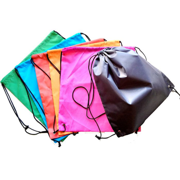 Polyester ryggsäckar Assortiment x 6 Fuchsia, röd, grå, blå, orange, grön