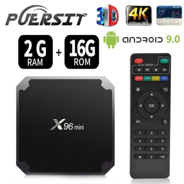 PUERSIT X96 mini TV BOX 2GB+16GB Android 9.0 Multi-Core 64bit Cortex-A53, Mali-450 GPU,4KHD, 2.4GWIFI