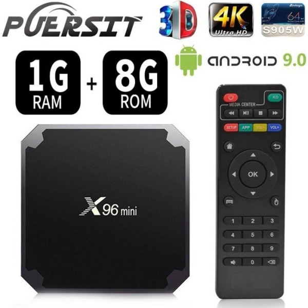 PUERSIT X96 mini TV BOX 1GB+8GB Android 9.0 Multi-Core 64bit Cortex-A53, Mali-450 GPU,4KHD, 2,4GWIFI